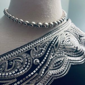 WHBM - Incredible 1-Shoulder Silk Beaded Blouse